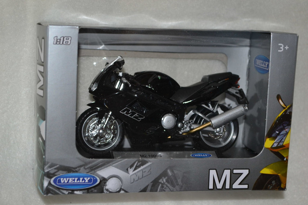Mz 1000s Svart 1:18 Welly 12cm (Motorcykel) Ny