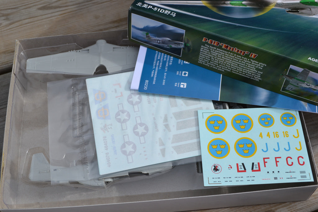 P-51D Mustang 1:72 Flygplan HobbyBoss (M. Svenska Dekaler) N