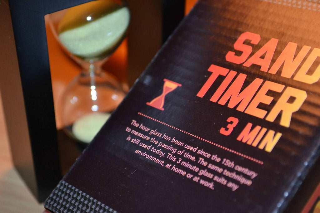 Sandtimer 3min Timer (Trä, Svart) Stilren Sand Minuter Timgl