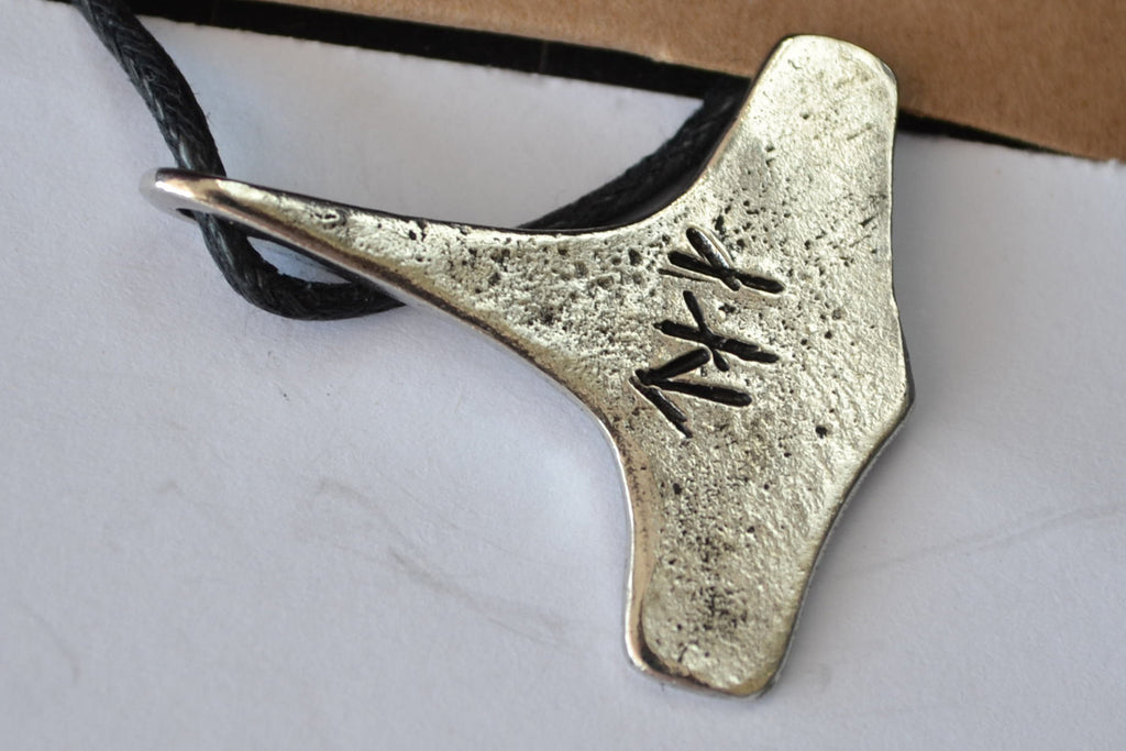 Flekstad Norge Tors Hammare Viking (Tenn Handgjord) Smycke Ny