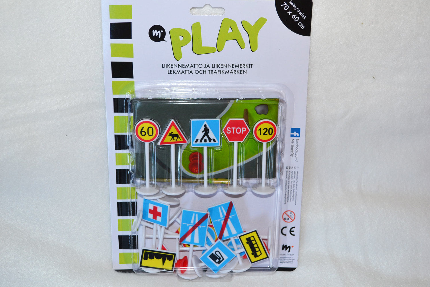Trafikmärken Svenska 7cm (Skala ca 1:43) m Matta 70*60cm Lekset Ny