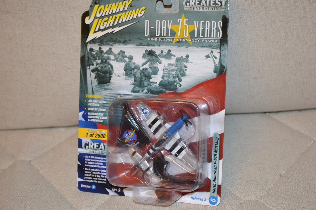 North American P-51D Mustang 1:64 Johnny Lightning (Military D-Day 3A) 7cm Ny