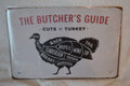 Cuts of Turkey "The Butchers Guide" Kalkon Kök Plåtskylt (20*30cm) Skylt Ny