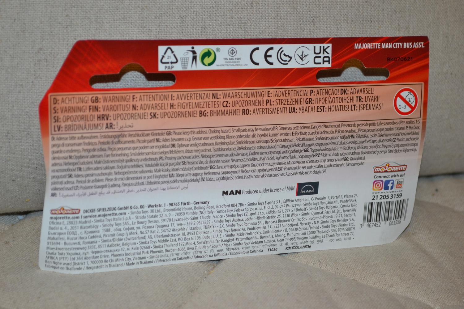 Röd MAN Lion's Coach L Buss Ca 1:64 Majorette 14cm Ny