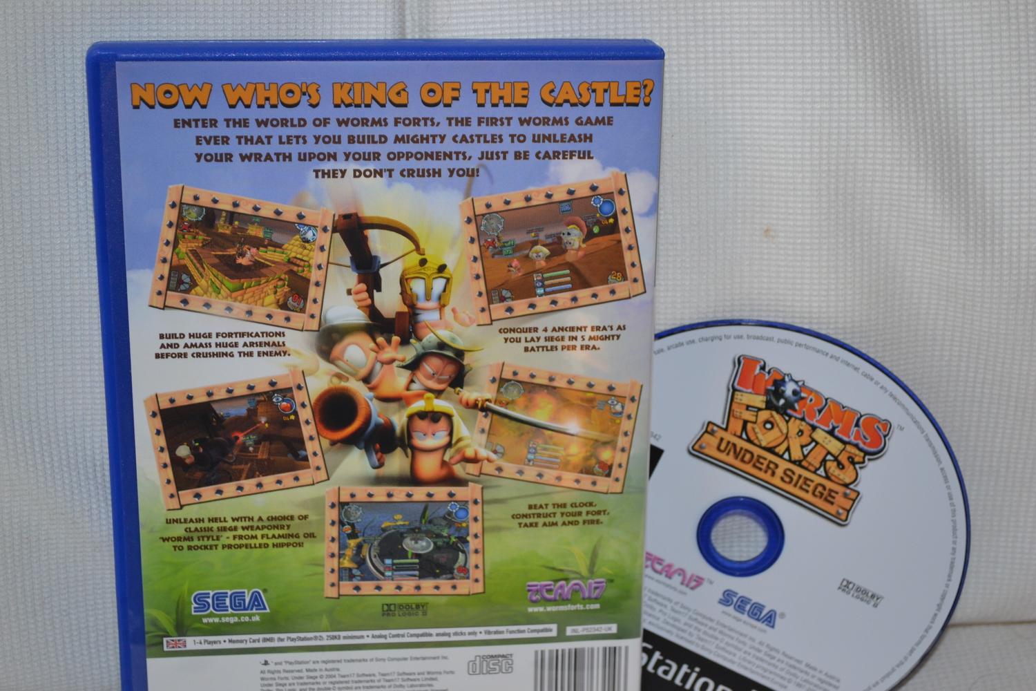 Worms Forts Under Siege PS2 Playstation 2 (Utan manual) Fint Skick