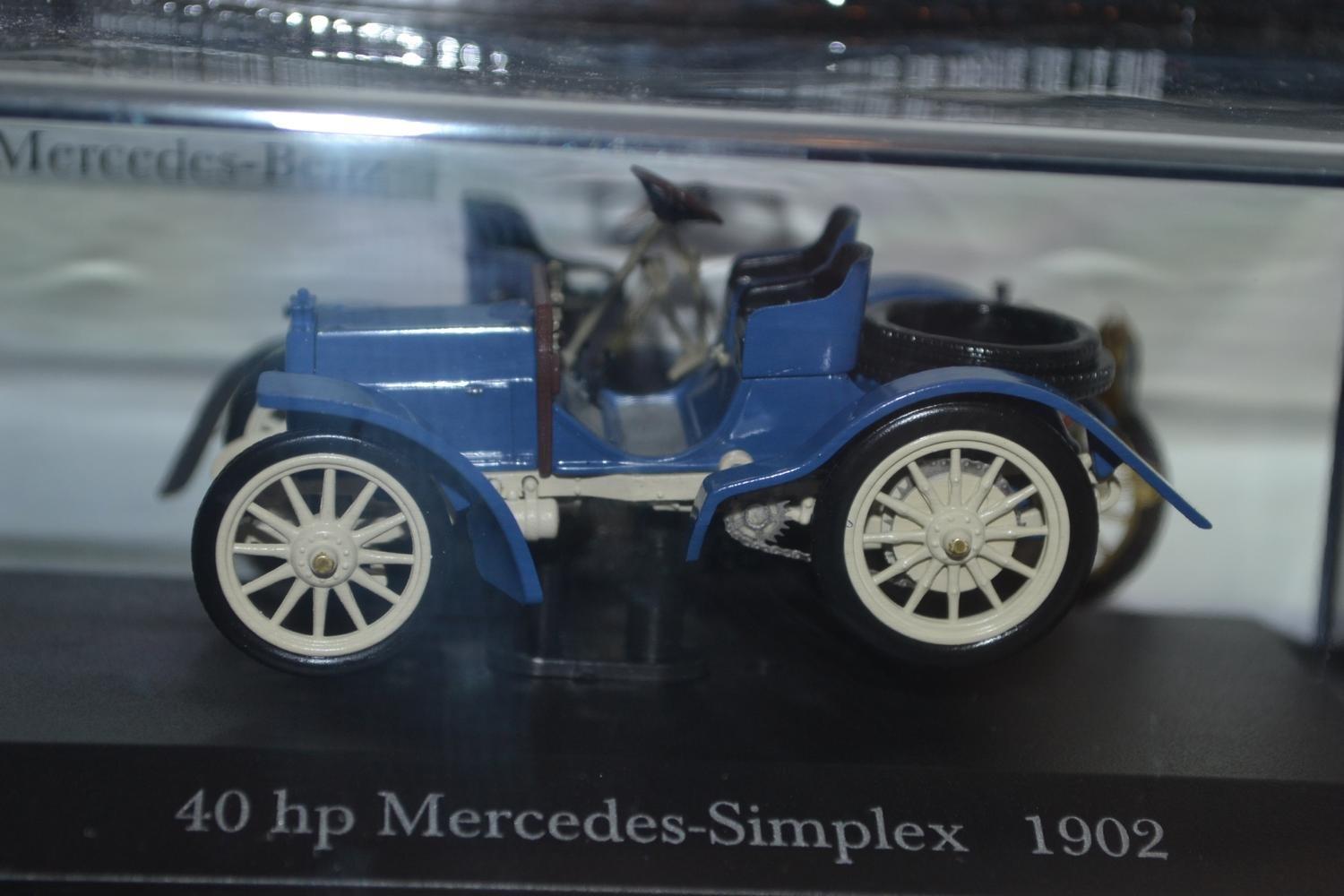 Mercedes Benz 40 hästkrafter Simplex 1902 1:43 Deagostini 8cm Ny