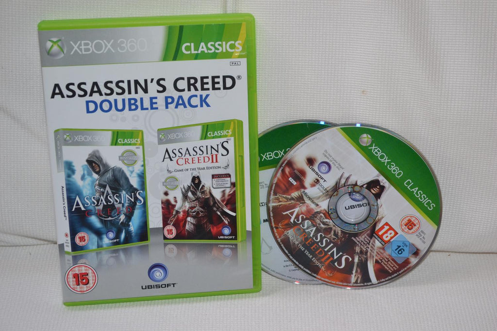 Assassins Creed Double Pack 1 & 2 Spel Xbox 360 Utan Manual Fint Skick