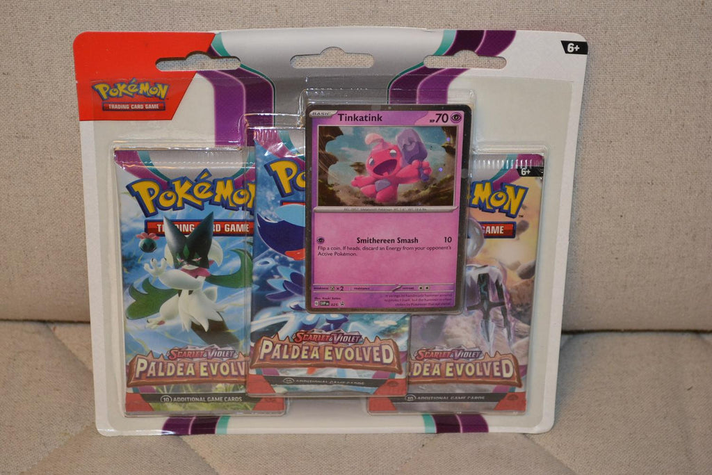 3 st Booster + SMITHEREEN SMASH Kort Pokémon Scarlet & Violet Paldea Evolved Ny