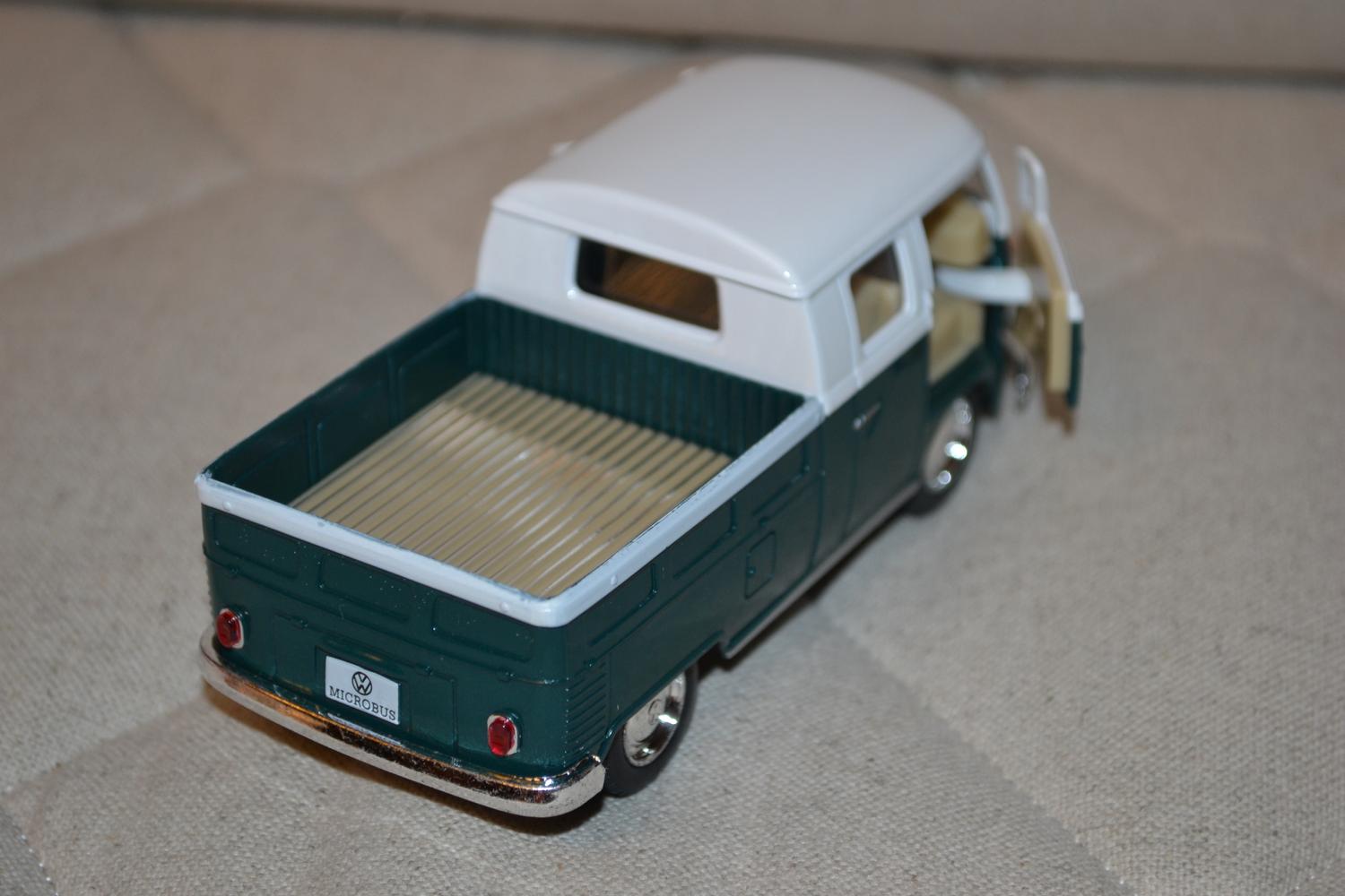 Grön Volkswagen Folkbuss Double Cab 1963 1:34 Kinsmart 13cm Ny