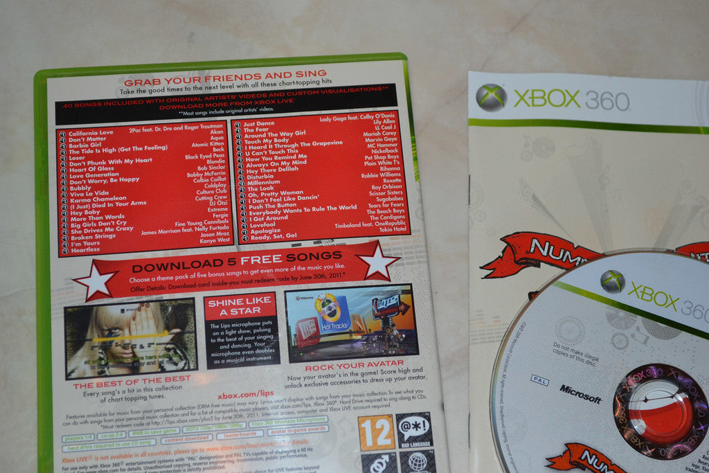 Lips Number One Hits Xbox 360 Komplett Fint Skick