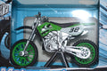 Grön Motorcykel MC Cross Dirtbike 1:18 12cm (M. Fjädring) Ny