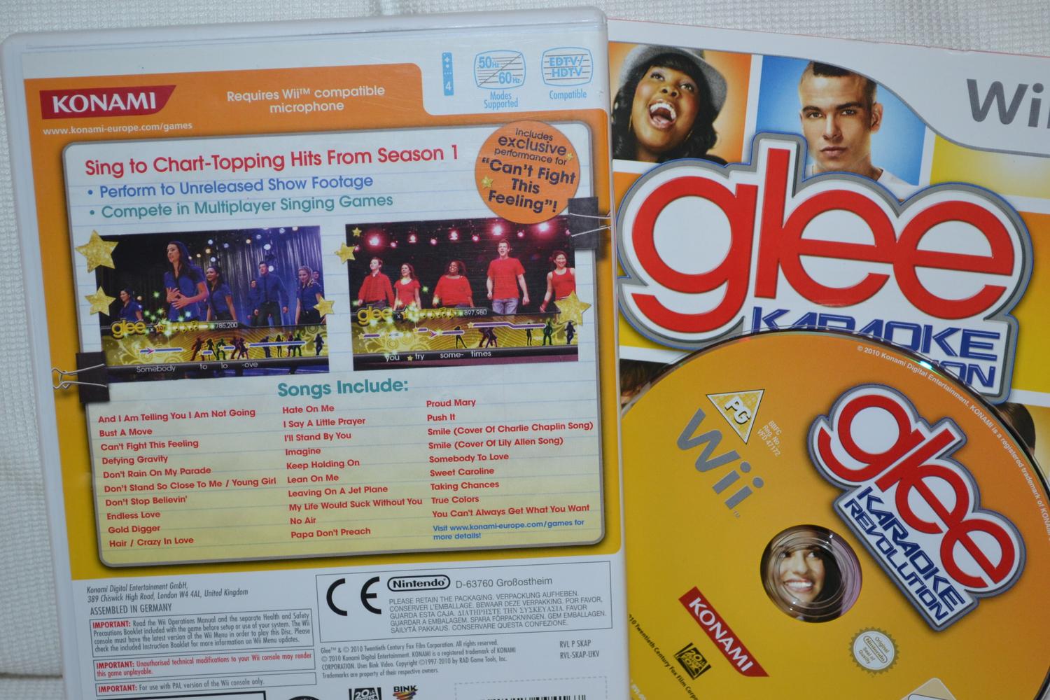 Karaoke Revolution Glee Wii Nintendo Komplett Fint Skick