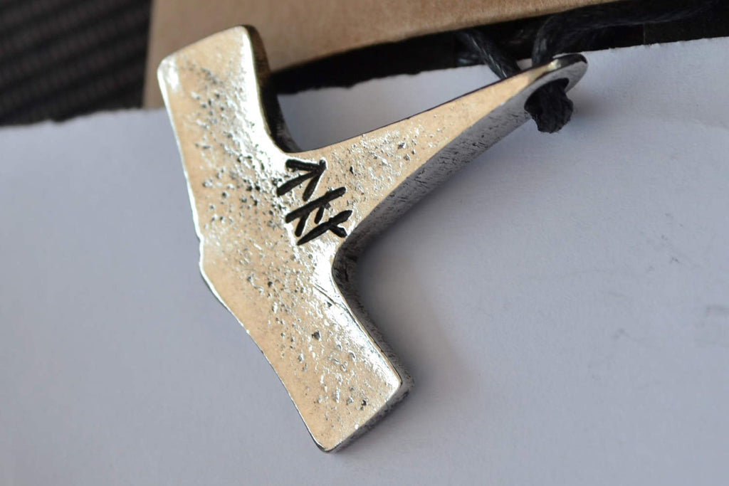 Dansk Hammare Mjölnir Kung Harald Halsband Viking (Tenn Handgjord) Smycke Ny