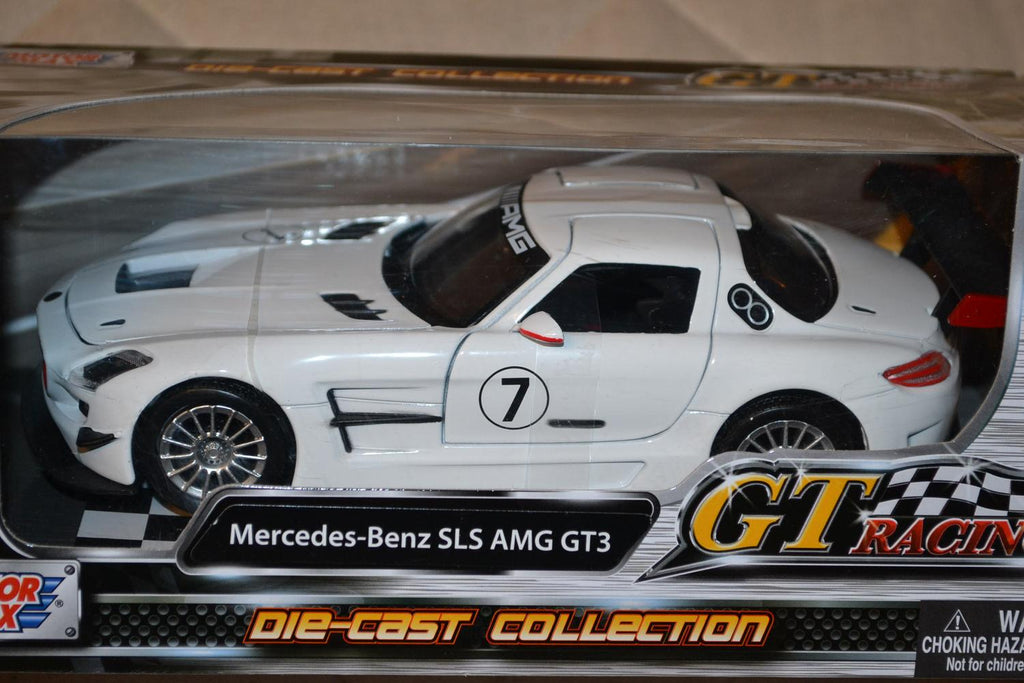 Mercedes SLS AMG GT3, No.7 Racing Vit 1:24 Motormax 18cm Ny