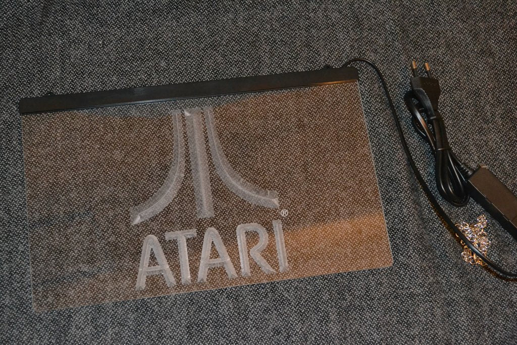 Atari Logo Grön LED Reklamskylt Skylt Hög Kvalitet Ny