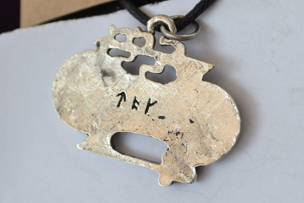 Dubbeldiskar & Z-Stång Ying Yang Halsband Viking (Tenn Handgjord) Smycke Ny