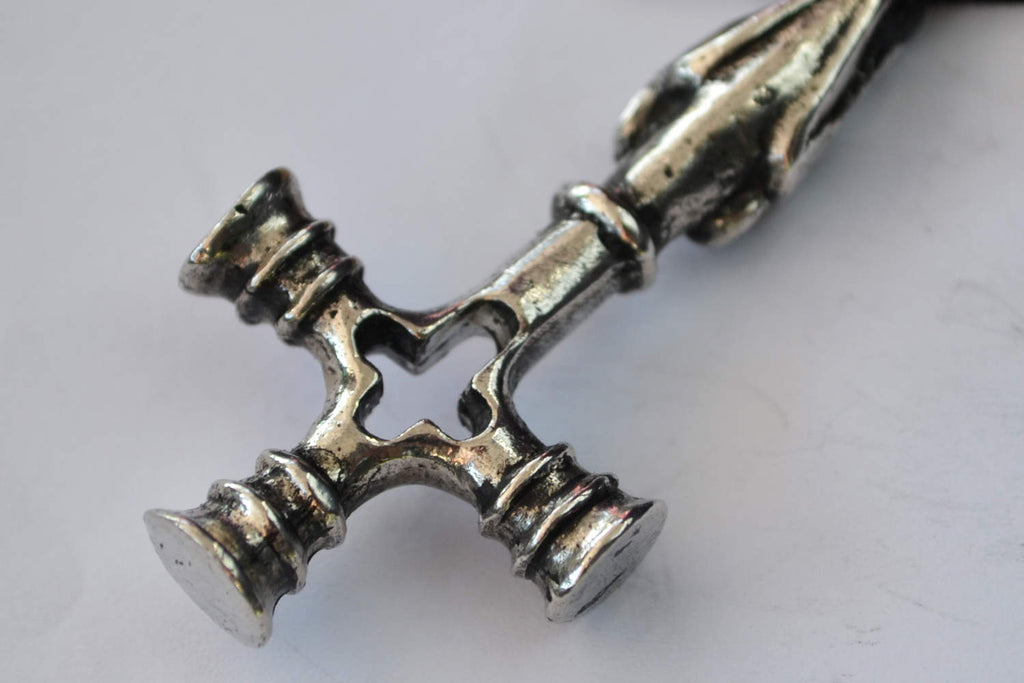 Drakhammaren i Kors Mönster Halsband Viking (Tenn Handgjord) Smycke Ny
