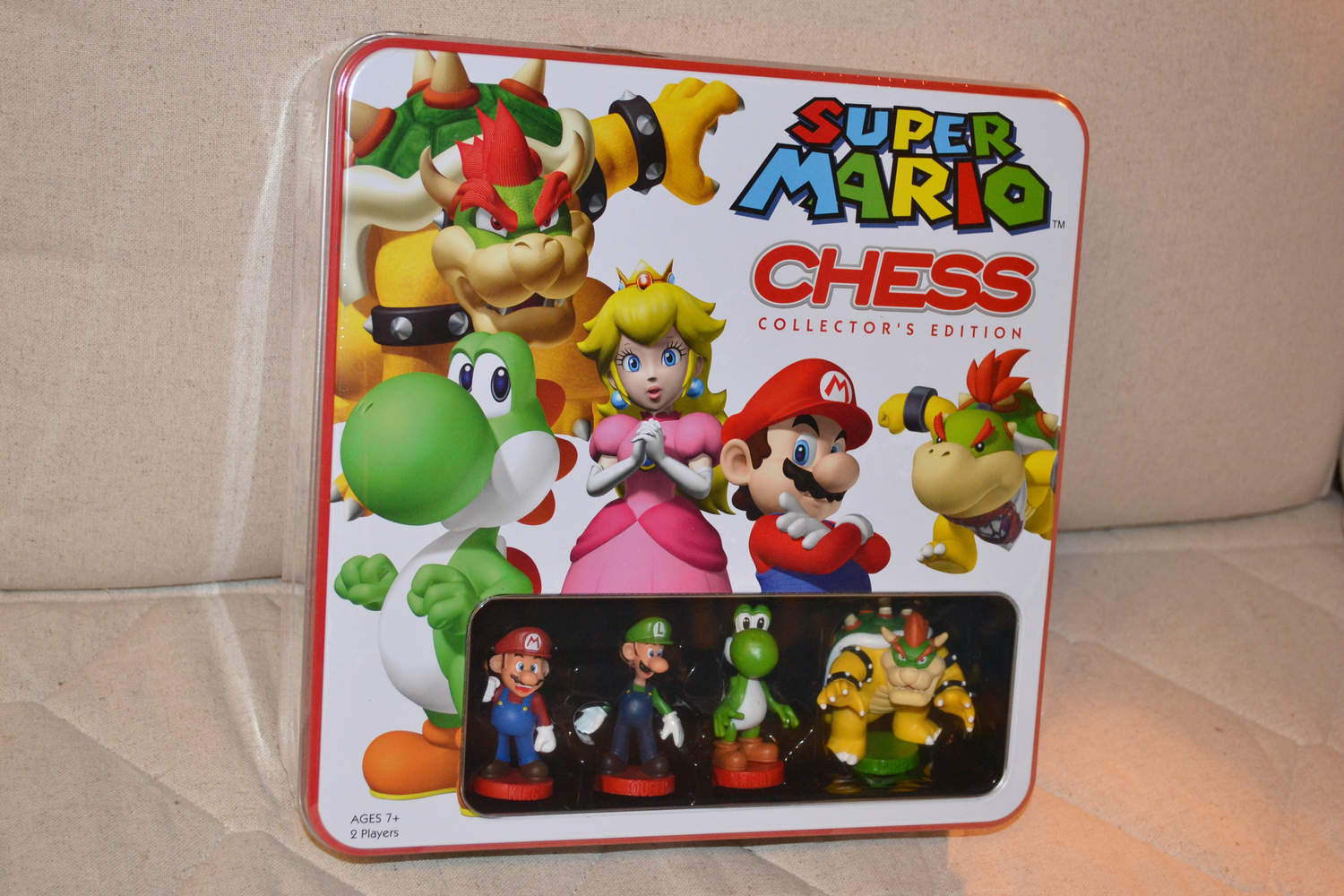 Super Mario Schack (Nintendo USAopoly) Figurer Plåtlåda Hög Kvalitet Ny