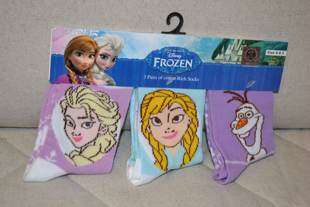 3st Sockor Strumpor Frost Disney Lila & Blå (Strl 23-26)  Ny