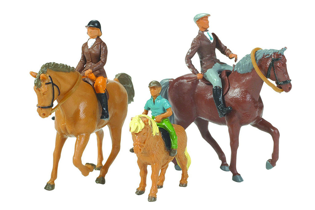 3st Hästar & Ryttare 1:32 Lek/Samlar Bruna Britains 40956 Ny