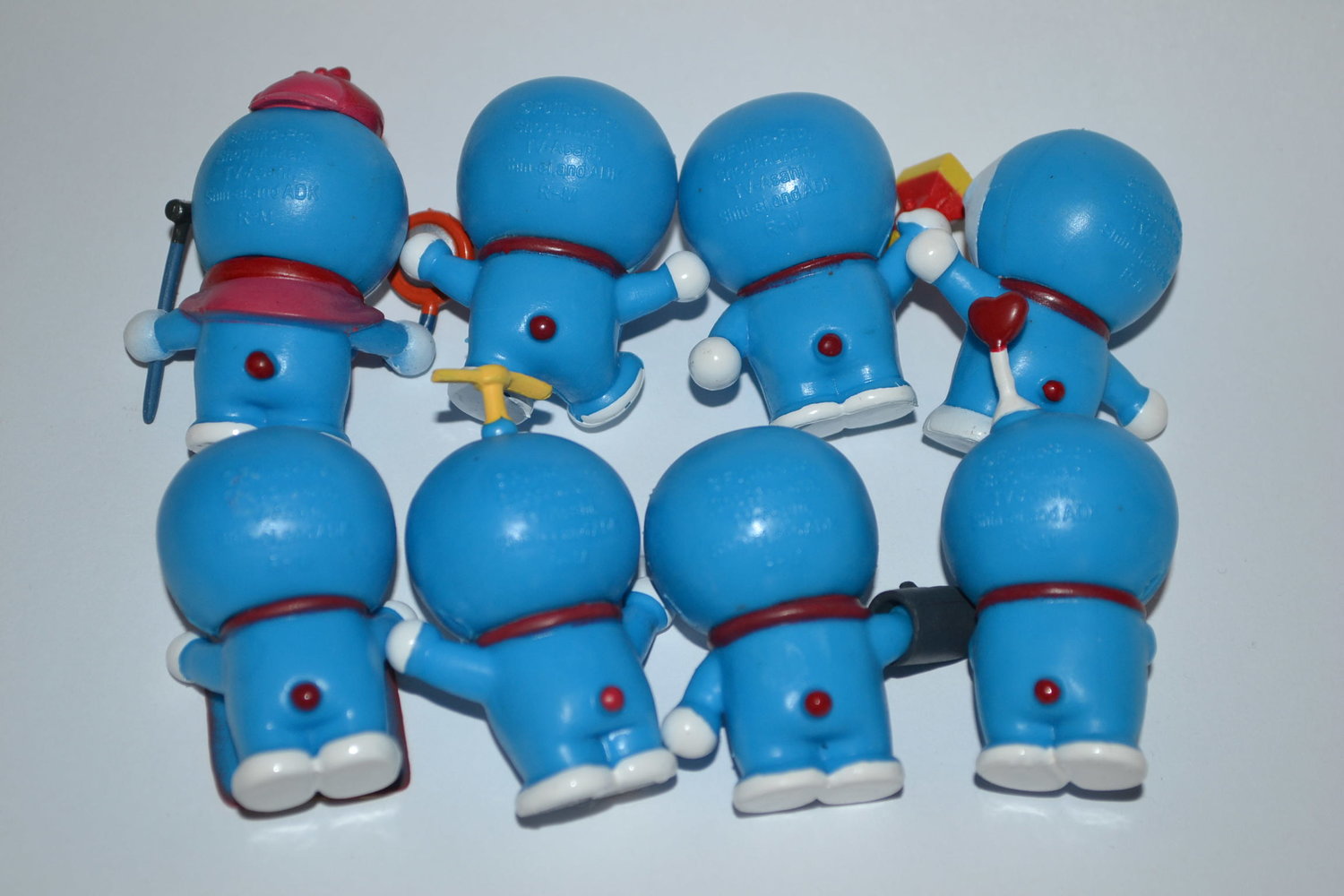8st Doraemon Figurer "Kärlek, Lycka, Skylt, Rädd mm (Fujiko-Pro) 4cm Ny