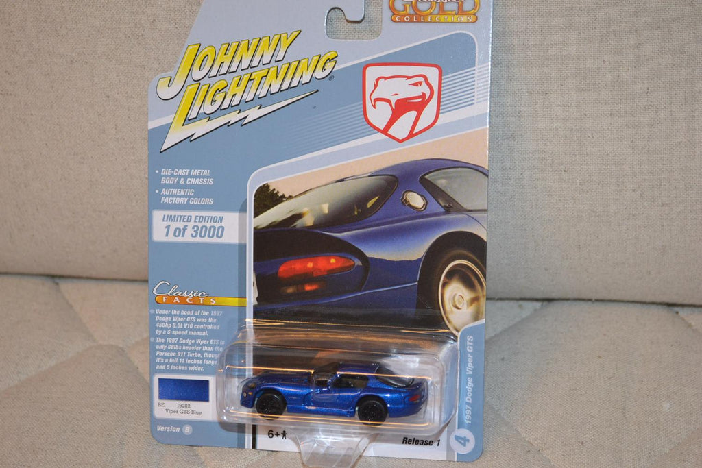 1967 Dodge Viper GTS Blå 1:64 Johnny Lightning (Classic Gold 24B) 7cm Ny