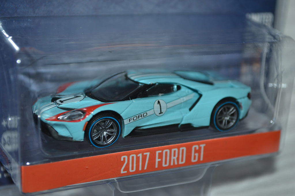2017 Ford GT Blå m. Stripes 1:64 Greenlight (Ford GT Heritag