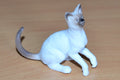 Vit m. Lång Svans Katt 6cm Lek/Prydnad/Present Ny