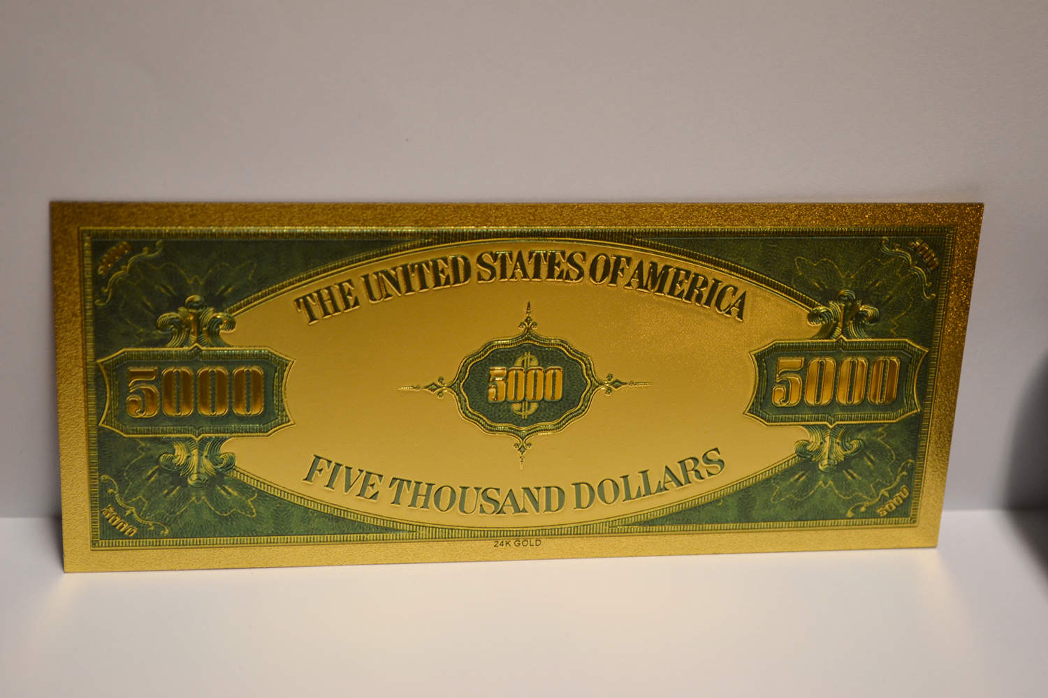 5000 Dollar Madison Sedel USA (Guld Plätering) Ny