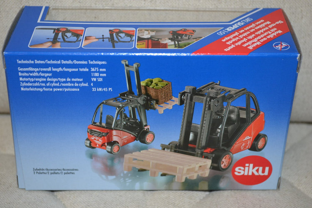 Gaffeltruck m. 2st Pallar 1:50 Siku 1722 9cm Ny