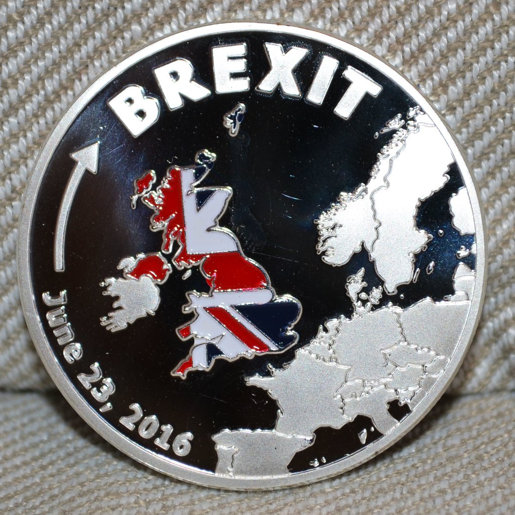 Brexit "Juni 23, 2016" Storbritannien Lämnar EU Mynt Silver