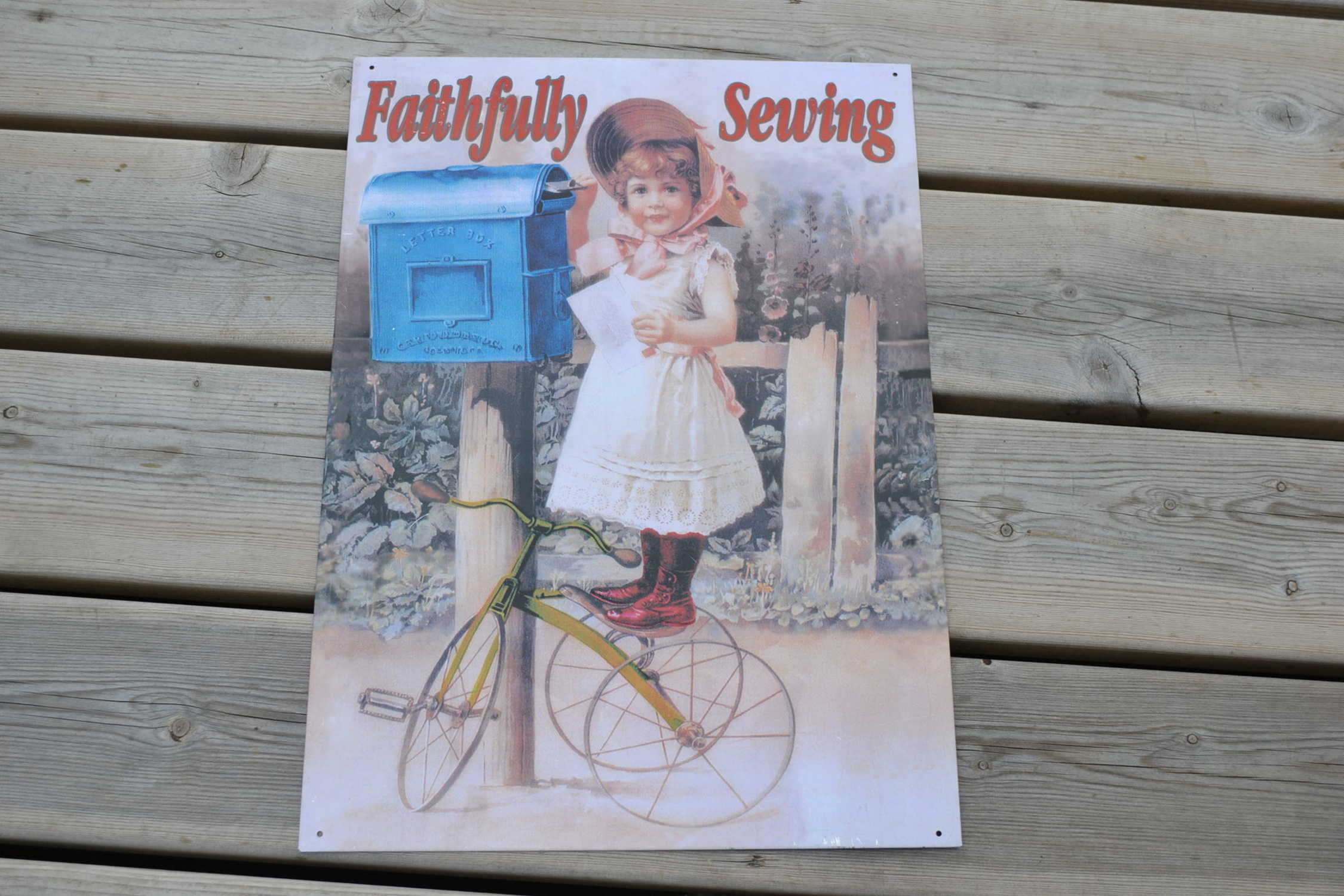 Faithfully Seving Skylt Plåtskylt Vintage (Äldre Typ) 42*30c